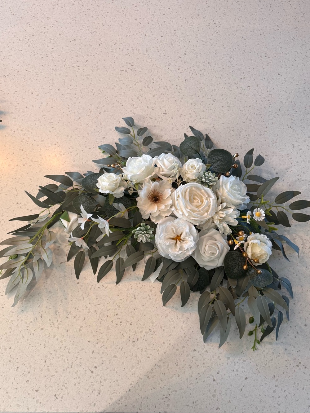 White Artificial Floral Arrangement for wedding arch/- Elegant wedding Accent